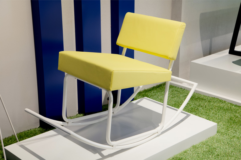 les ateliers courbet capsule installation at design miami/ displays jacques tati's 'completely impractical' seats