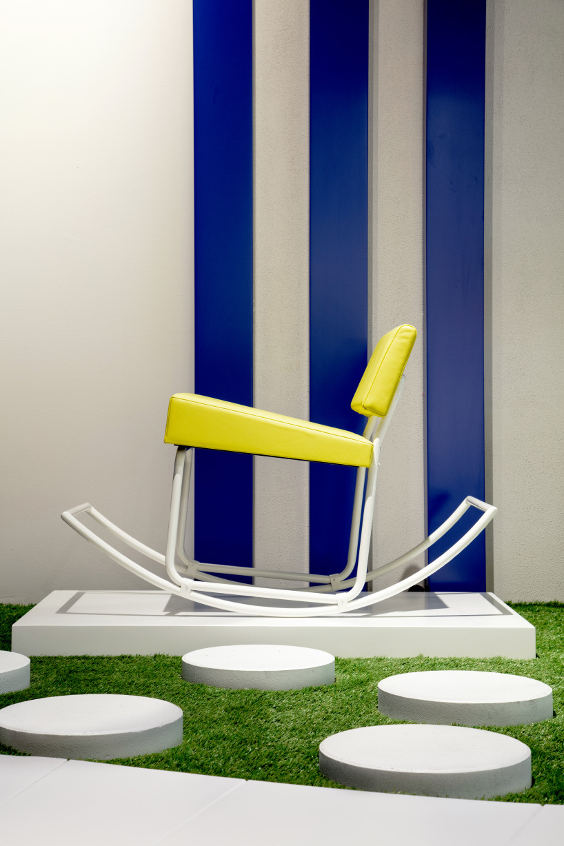 les ateliers courbet capsule installation at design miami/ displays jacques tati's 'completely impractical' seats