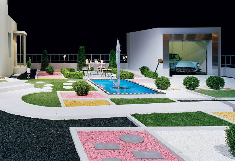 les ateliers courbet capsule installation at design miami/ displays jacques tati's 'completely impractical' seats