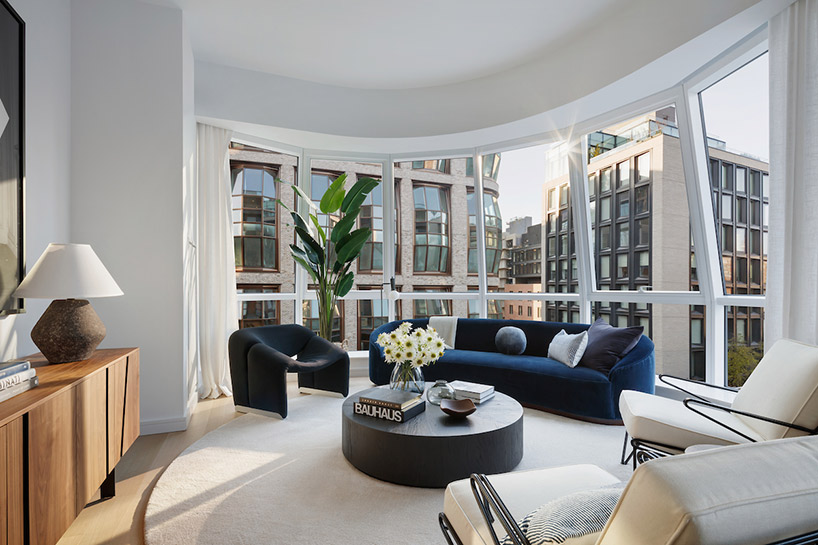 heatherwick studio reveals interiors for 'lantern house' residences in new york