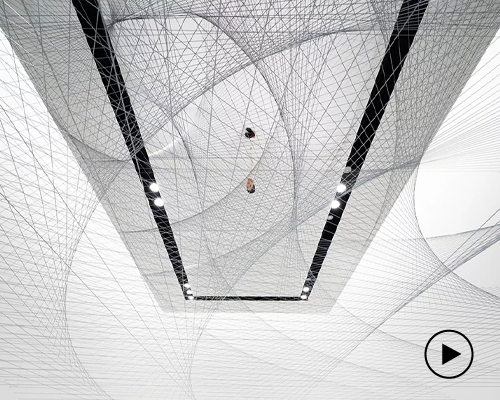 oniki layers 400 wires to create the CORD/CODE spatial installation in tokyo