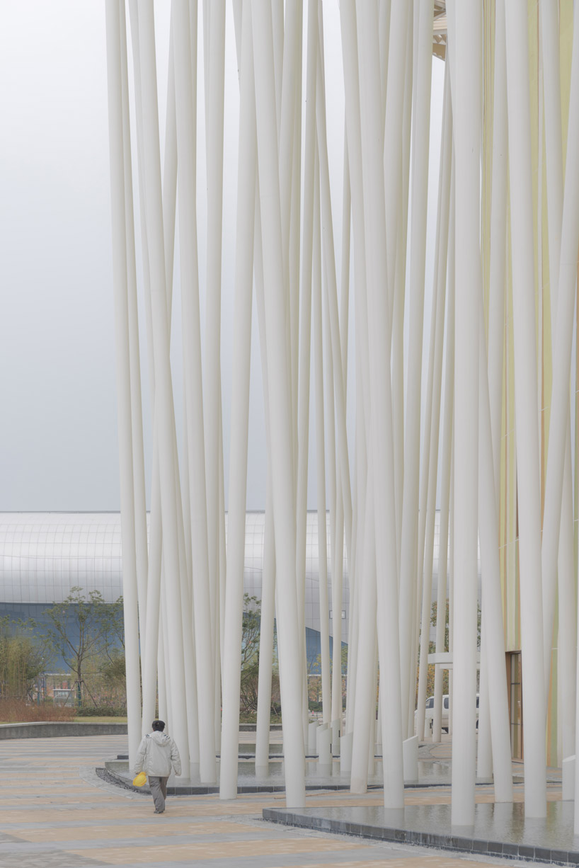 steven chilton architects completes 'bamboo forest' wuxi taihu show theater