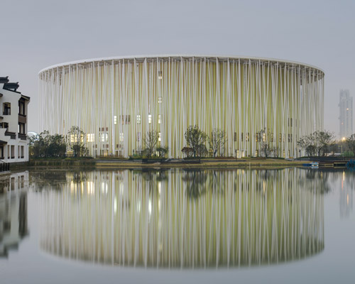 steven chilton architects completes 'bamboo forest' wuxi taihu show theater