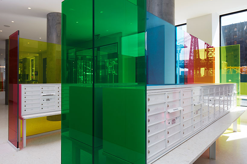 robert swain designs a colorful glass installation for the domino sugar factory lobby