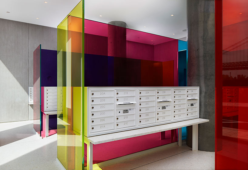 robert swain designs a colorful glass installation for the domino sugar factory lobby