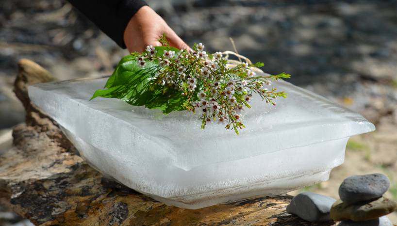 the ice urn floats on water whilst slowly returning cremated remains to nature diane leclair bisson