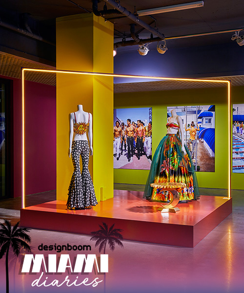 sasha bikoff celebrates versace's history in neon-hued installation during art basel miami