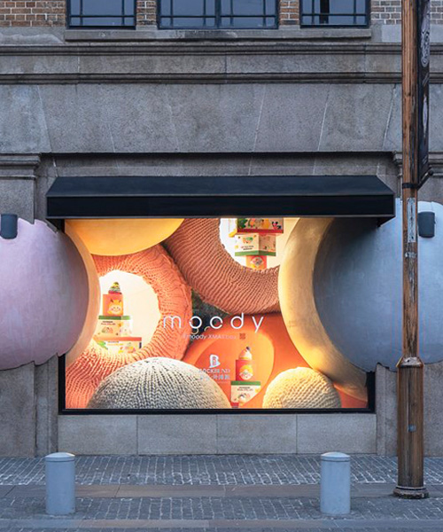 WAY studio creates a dreamy window display with giant balls of yarn in shanghai