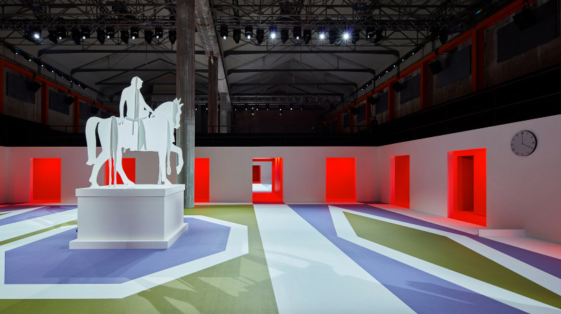 AMO designs imaginary piazzas for prada’s 2020 F/W menswear show