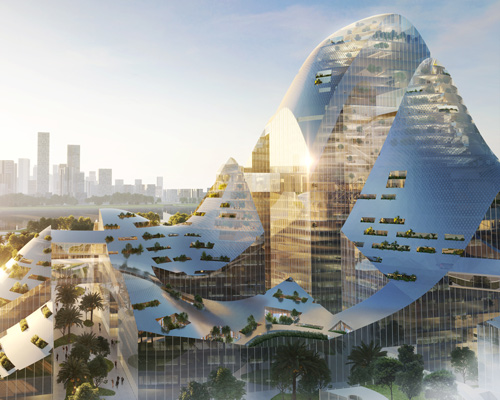 MVRDV conceives vast tencent campus in shenzhen as an undulating mountain range