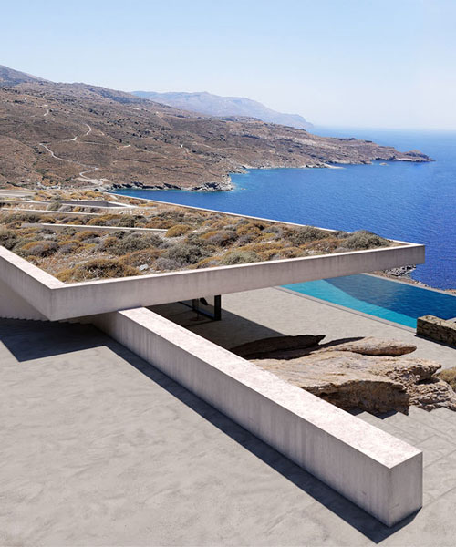 A31 architecture nestles two summer houses into a greek island hillside