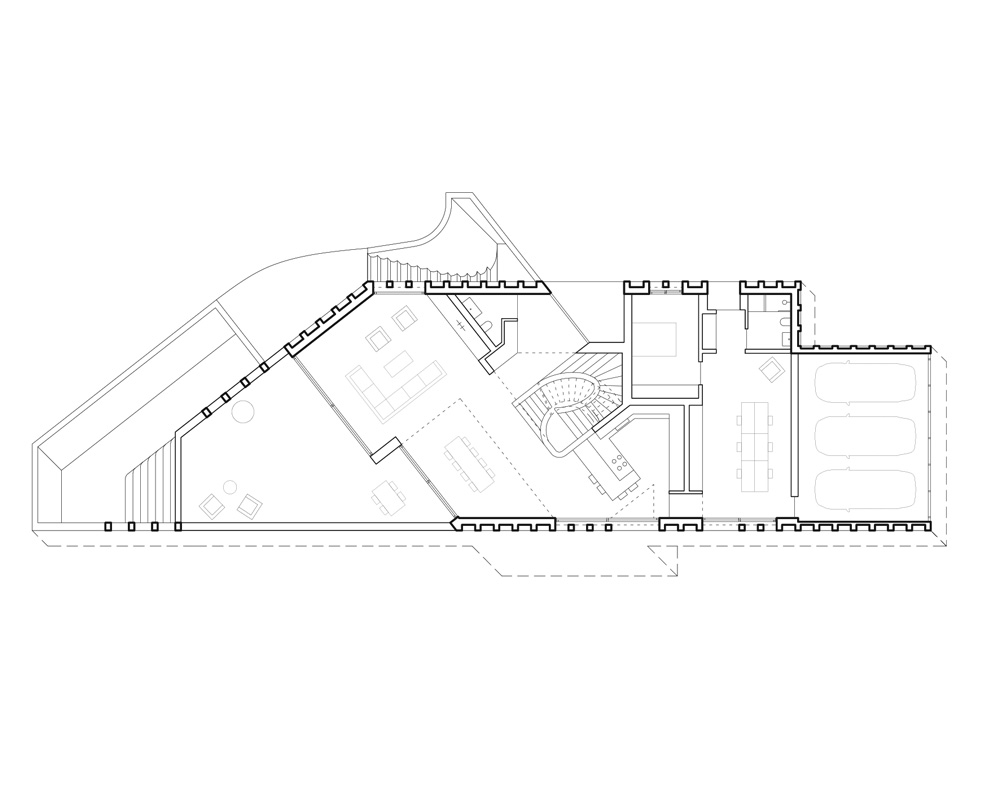 DF_DC's concrete villa in comano, switzerland, is conceived as an inhabited wall