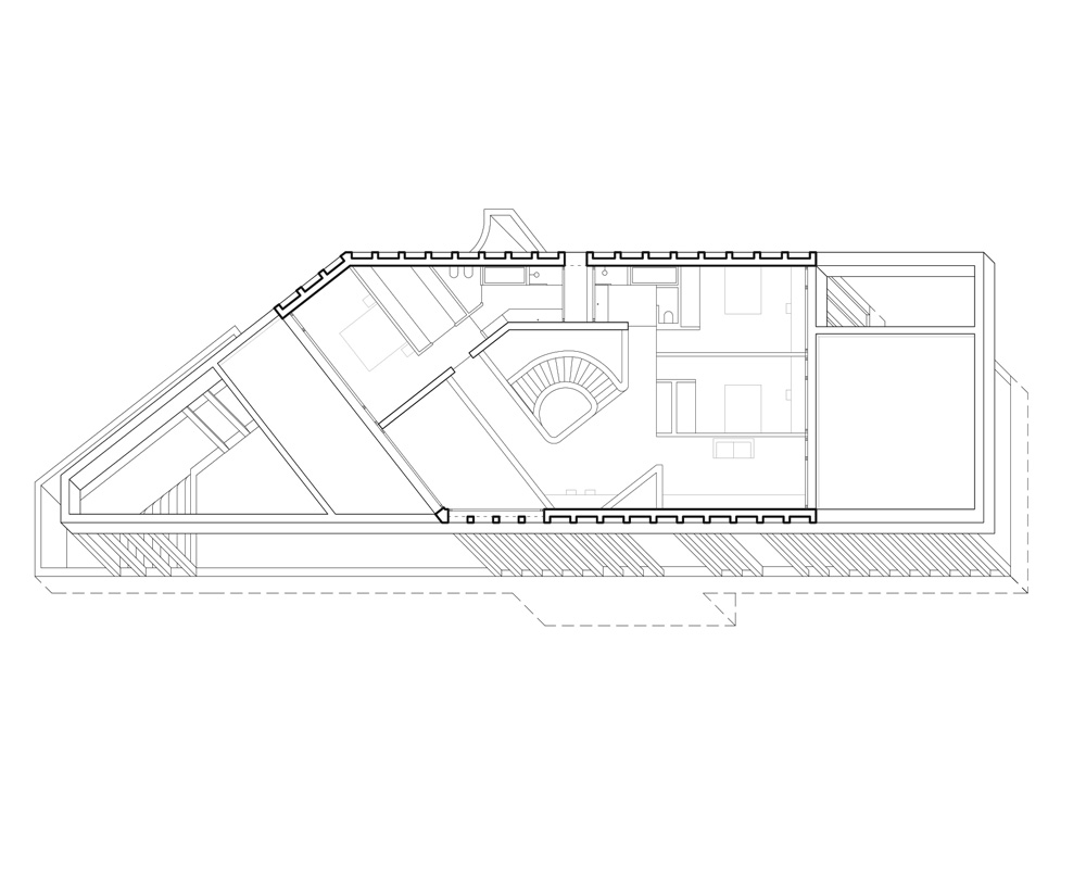 DF_DC's concrete villa in comano, switzerland, is conceived as an inhabited wall