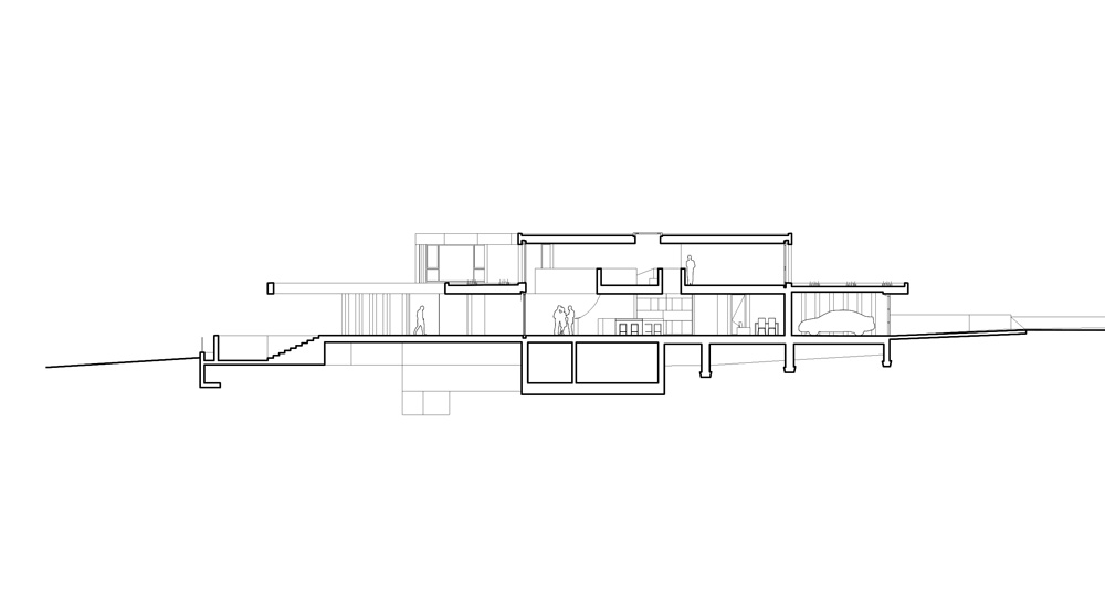 DF_DC's concrete villa in comano, switzerland, is conceived as an inhabited wall