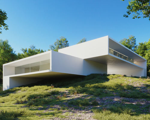 fran silvestre arquitectos stacks two monolithic volumes for house in rio de janeiro
