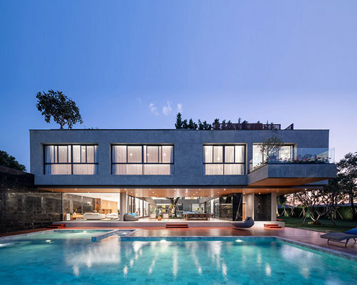 full scale studio builds 'jongluck villa 168' to connect three families in thailand