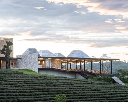 IDIN architects tops the roof of choui fong tea cafe 2 in thailand with conical skylights