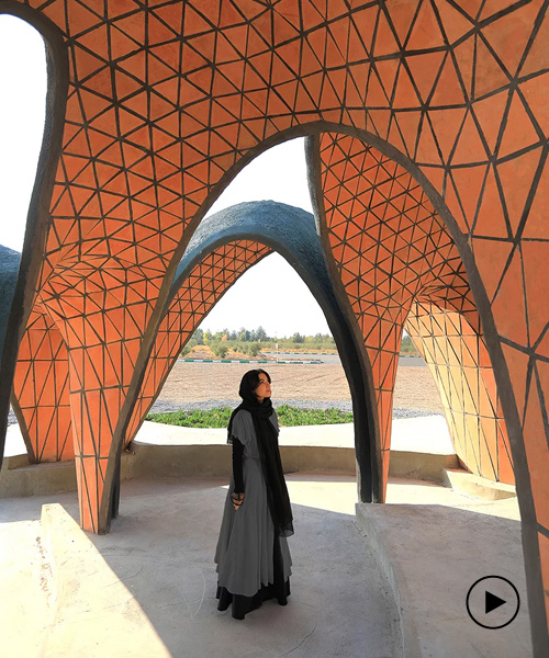 iranian students use soil to build the kooshk freeform research pavilion