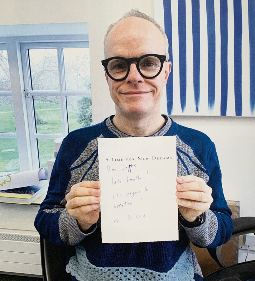 breathe with me by jeppe hein: every exhale takes the form of painted blue lines