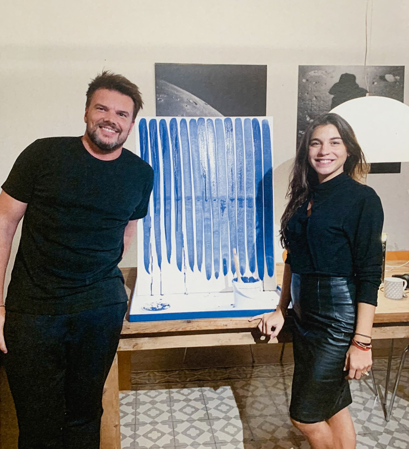 breathe with me by jeppe hein: every exhale takes the form of painted blue lines