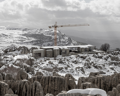 karim nader constructs concrete + glass house on the limestone bedrock of mount lebanon