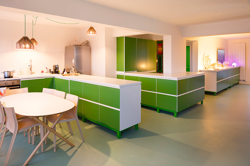 matali crasset turns paris apartment renovation into rainbow-infused space