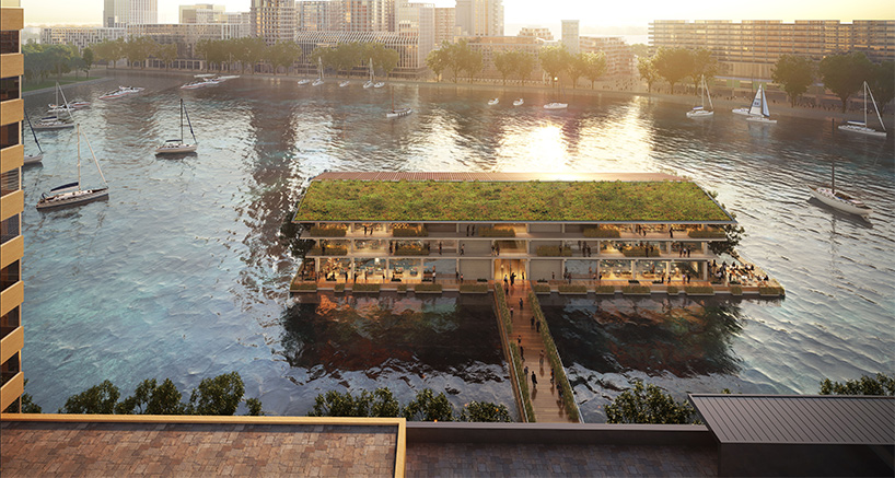 powerhouse floating timber office building