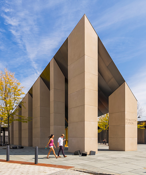 studio rick joy designs princeton university station as an assemblage of slender columns