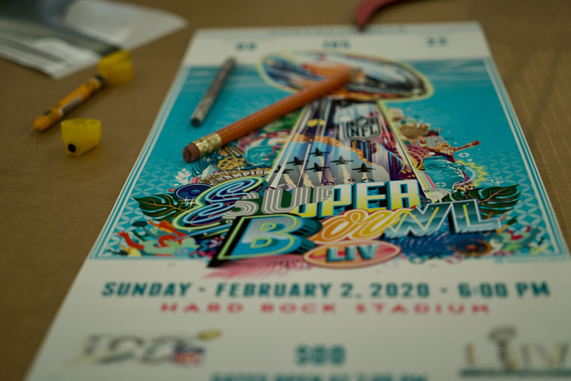 tristan eaton illustrates super bowl tickets for NFL's ...