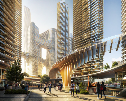 TKDP's shenzhen masterplan comprises clusters of towers connected with sky-bridges
