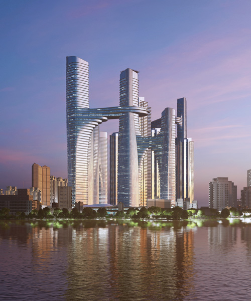TKDP's shenzhen masterplan comprises clusters of towers connected with sky-bridges