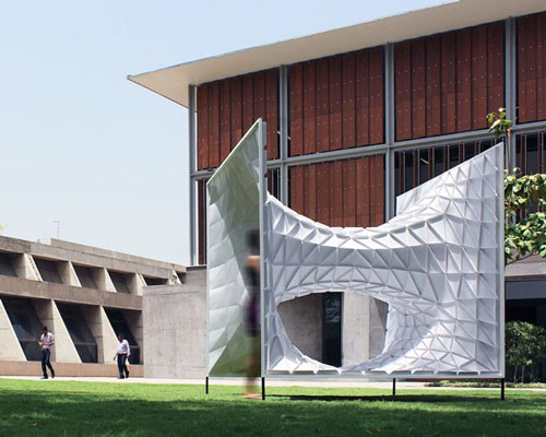 WEsearch lab uses 792 laser-cut pieces of paper to build 'wormhole' installation in india