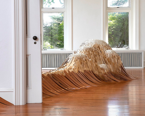floorboards burst in wooden sculptures by serra victoria bothwell fels