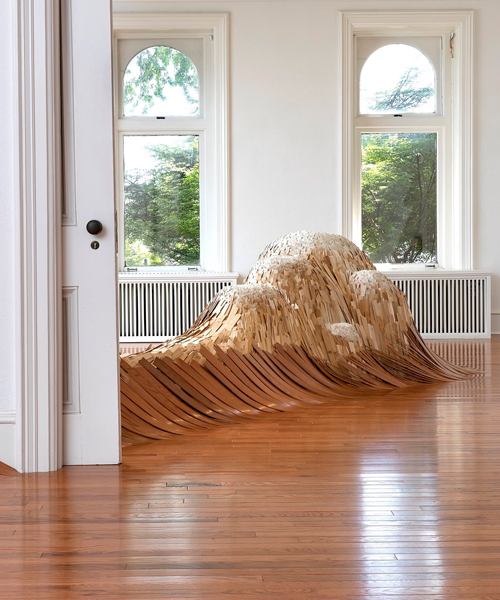 floorboards burst in wooden sculptures by serra victoria bothwell fels