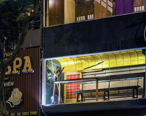 tiny 3.7 sqm restaurant in vietnam by mamoru maeda puts diners on display