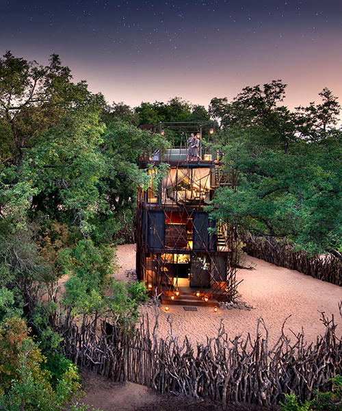 andBeyond invites travelers to sleep in its ngala treehouse, among south african wilderness