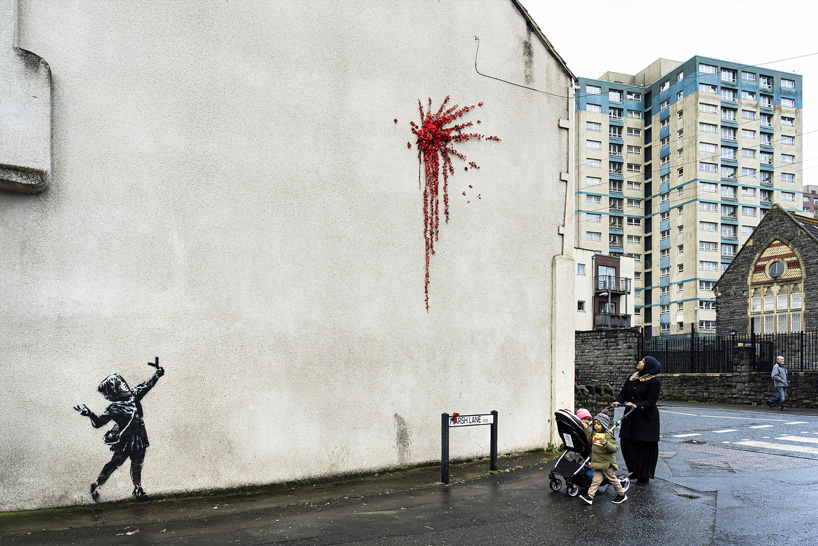 banksy surprises with valentine's day-themed mural in hometown bristol