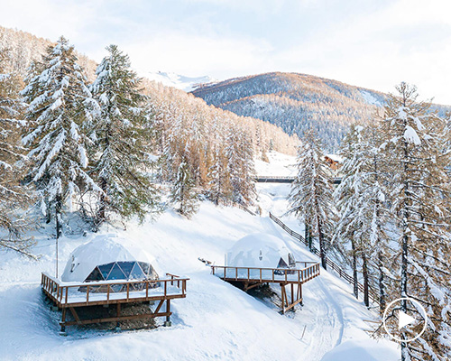 the FUGU geodesic cabins offer ecological and unconventional solutions to hospitality