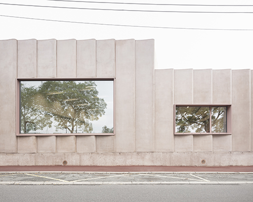graal architecture clads its jaurès recreation center in rose-stained concrete