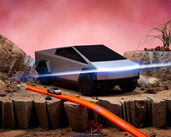 hot wheels unveils remote-controlled tesla cybertruck toy