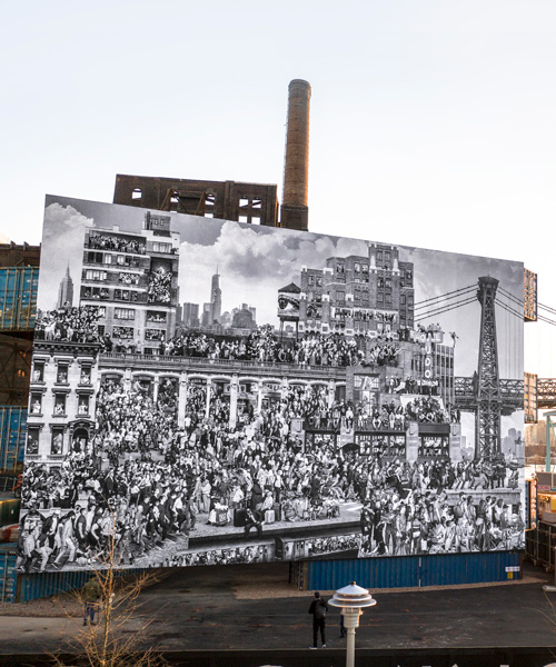 JR reveals 'the chronicles of new york' 53-foot mural featuring over 1000 residents