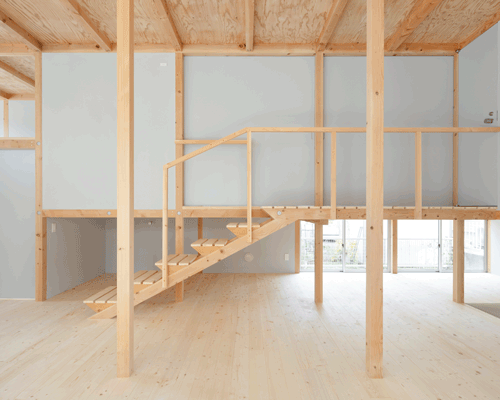 japanese wooden house by naoya kitamura is built around a central double-height space