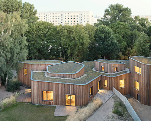 green roofs and timber façades articulate mono architekten's school extension in berlin