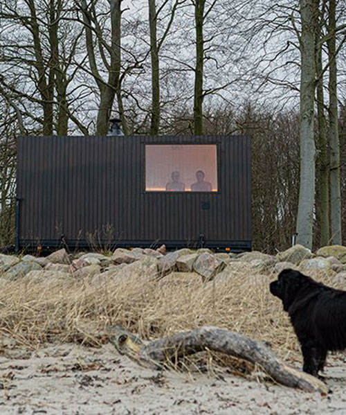 native narrative designs mobile sauna finished with scandinavian wood in denmark