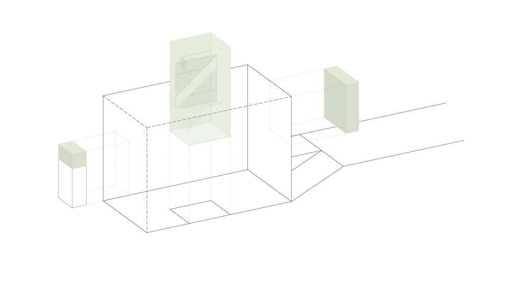 sage green staircase takes center stage in montreal residence renovation by naturehumaine