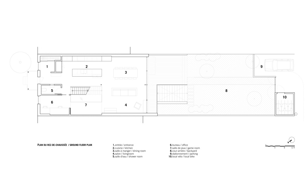 sage green staircase takes center stage in montreal residence renovation by naturehumaine