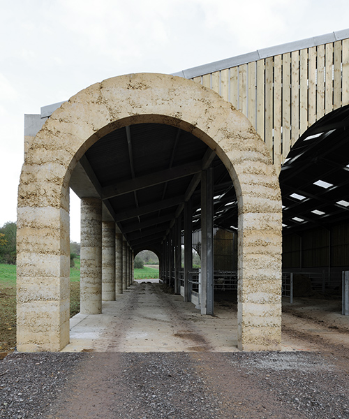 stephen taylor architects' shatwell farm cowshed and haybarn expresses arched colonnades
