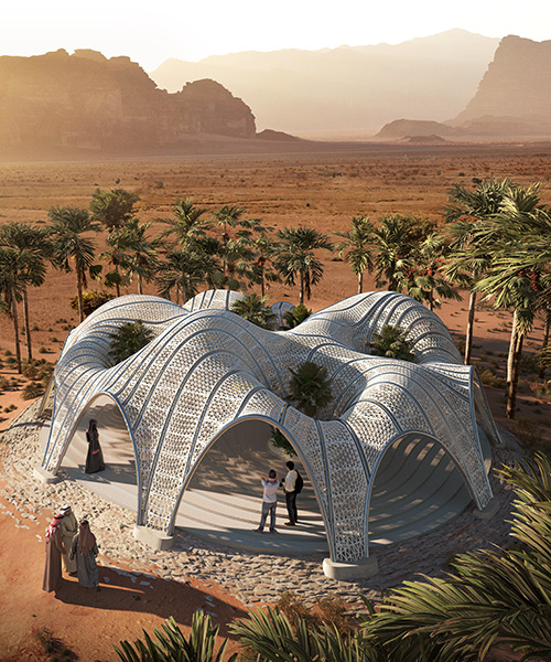 MEAN* proposes 3D printed, parametric desert pavilion as an oasis in jordan
