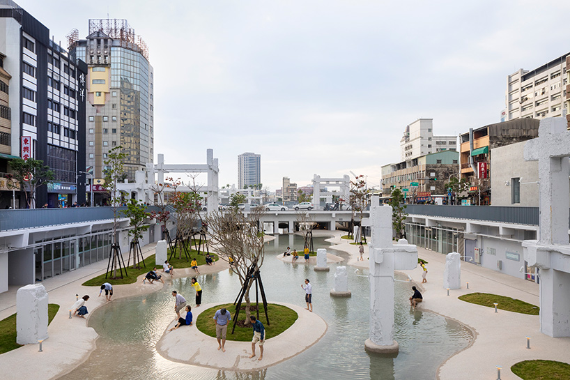 MVRDV's tainan spring is an urban lagoon set within the ruins of a shopping mall