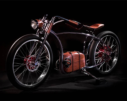 the electric avionics VM merges wood and metal with 1930s style